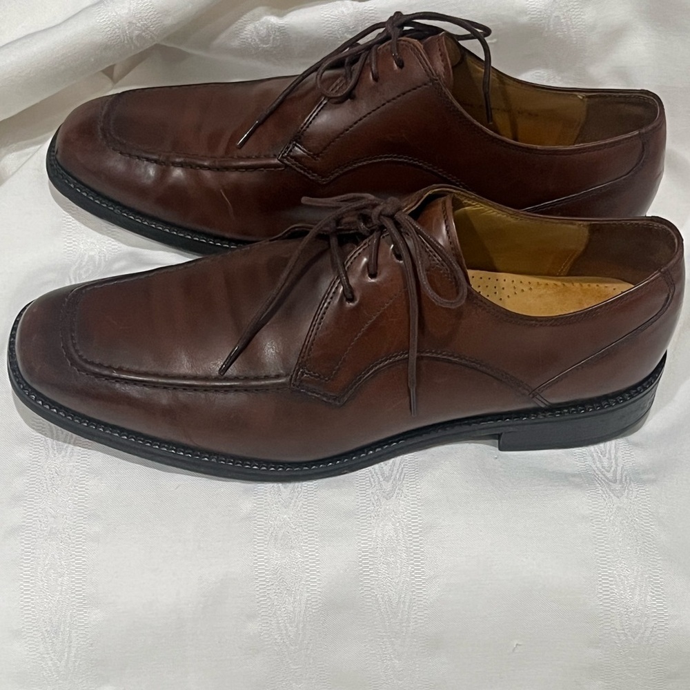 Men's Dark Brown Leather COLE HAAN EATON APRON TOE DERBYLace-Up Shoes, SIZE 9.5M - Picture 9 of 9